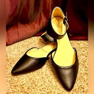 Bella Marie Black Angie Ankle Strap Flat